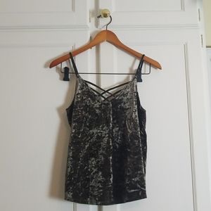 Hunter green, crushed velour tank